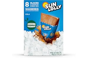 Sun Lolly Water Ice Cola Pack of 8 | With Fruit Juice | For Self-Freezing | No Artificial Flavours | Free from Sweeteners | Lactose Free | Gluten Free | 8 x 60 ml