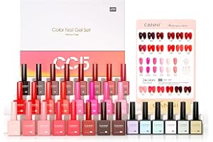 CANNI Lot de vernis à ongles gel UV soak-off, rose nude, vert, rouge, bleu, pour un usage professionnel ou personnel, 9ML CC5