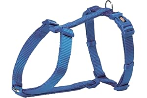 Trixie 203302 Premium - Pettorina ad H, Per cani, Blu, Taglia S-M