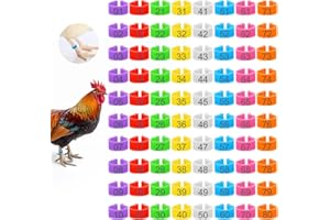YUXIANLB 80 Stück Geflügel Fußringe Hühnchen Identifikation Beine Ringe Plastikgeflügel Beinringe Hähnchen Beinringe Mehrfarbige Beinbänder Nummerierter Clip an Geflügel Beinringen für Truthahn Ente Gans