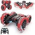 ENYEE Remote Control Car - Double Sided RC Stunt Car, 360 Flip Spinning RC Cars with Bright Lights, Outdoor All Terrain Rechargeable Electric Car, Fun Toy Cars Gifts for Boys Kids and Adults