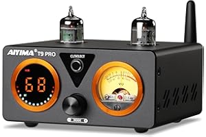 AIYIMA T9PRO JAN5725 Vacuum Tube Amplifier 100Wx2 TPA3250 Stereo USB DAC Amp QCC3031 Bluetooth 5.1 aptxHD COAX/OPT HiFi Home Audio Digital Amplifiers with VU Meter(32V power supply)