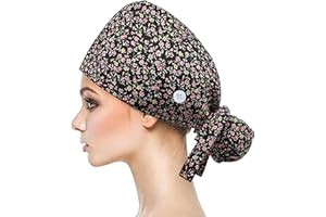 XSYU Chirurgische Mit KnöPfen Scrub Cap Baumwolle Hut Farbe Chirurgie Doktor Krankenschwester Arbeit Kappe FüR Arzt ZahnäRzte Chirurgische Hut Farbige Tupfen Op Haube Turban Hat FüR MäNner