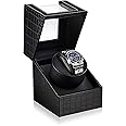 TOPWAY Single Automatic Watch Winder: Automatic Watch Rocker Box Bidirection Rotation for Women and Men Mechanical Watch - AC Adapter or Battery Powered