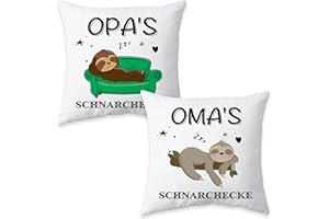 Shoppawhile Oma und Opa Geschenke Geschenk für Oma und Opa Geschenke Faultier Kissenbezug 45x45cm Muttertag Vatertag Geburtstagsgeschenk Weihnachten Opa Oma Faultier Geschenk