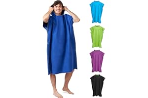 Fit-Flip Poncho Towel - Microfibre Changing Robe Adult - Swim and Surf Beach Robes - Quick Dry Hooded Swimming Towel for Men and Women