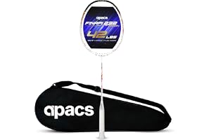 Apacs Finapi 232 Reborn (Unstrung, 42 LBS Mega Tension, World's Toughest Frame) Power Series Badminton Racket | Made with 100% Japanese Ultra Graphite Badminton Racquet with Full Cover (White)