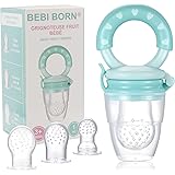 BEBI BORN 1 Ciuccio Frutta Neonati + 3 Taglie di Tettarelle Silicone senza BPA 3 a 24 mesi - allevia il dolore alle gengive -