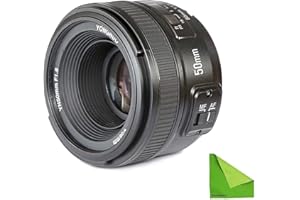 YONGNUO YN EF 50mm f/1.8 AF Lens YN50 Aperture Auto Focus for Nikon Cameras as AF-S 50mm 1.8G With EACHSHOT Cleaning Cloth