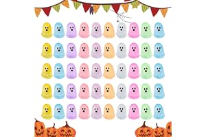 Spökfigur Halloween Harts Spöken Självlysande Dekorationer | 50-pack Figurer Trädgårdsfest Dekorationer För Inomhus, Uteplats