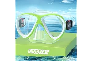 Findway Okulary do nurkowania dla dzieci, okulary do pływania dla chłopców i dziewczynek, maska do nurkowania dla dzieci, panoramiczna regulacja 180°, pasek silikonowy, ochrona przed wyciekiem, maska