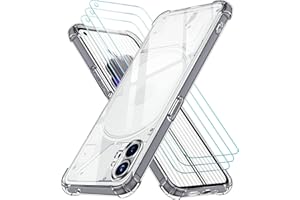 iVoler Etui na Nothing Phone 1 / Nothing Phone One, Odporny Na Wstrząsy Miękki TPU i 3 szt. Szkło Hartowane, Ultra Cienki Przezroczysty Silikonowy Pokrowiec Ochronny