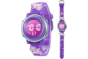 Mamiddle Kinderuhr Digital für Jungen Mädchen 3ATM Wasserdicht Kinder Armbanduhr mit Wecker Datum Stoppuhr Kinder Uhr für 3-10 Jahre