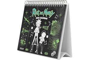 Grupo Erik Rick And Morty Desk Calendar 2025 | 8 x 7 inches - 20 x 17 cm | 12 Month Desk Planner, Desktop Calendar 2025 | Rick And Morty Calendar 2025, Rick And Morty Gifts, Rick And Morty Merchandise