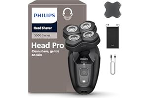 Philips Head Shaver Pro 5000 Series - Skull Shaver for Men and Women, 360° Flexing Head & ComfortCut Blades for Clean Shave, Gentle on Skin, Model HS5980/15