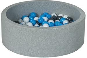 VELINDA Piscina Infantil para niños de Bolas Pelotas 200 Piezas (Colores de Bolas: Blanco, Gris, Azul Claro)