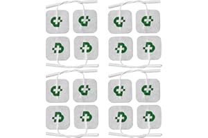 ‎TESMED TESMED 16 Elektroden (50x50 mm) Überlegene Qualität, Kompatibel mit Allen Marken von Elektrostimulatoren mit 2 mm Steckkabeln, Benötigen kein Gel