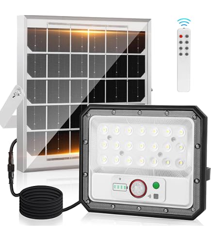 Faro LED Solare REPLOOD Con Pannello E Telecomando - IP67, Crepuscolare, Carica Diurna, 500 Lumen, Per Esterni