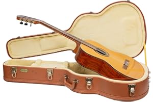 Crossrock Relief Series Classical Guitar Case for 4/4 Nylon-String | Carved Red Wood Finish, Ivory Plush Interior, Lock – Premium Wooden Hardshell - Redwood（CRW630CRO）