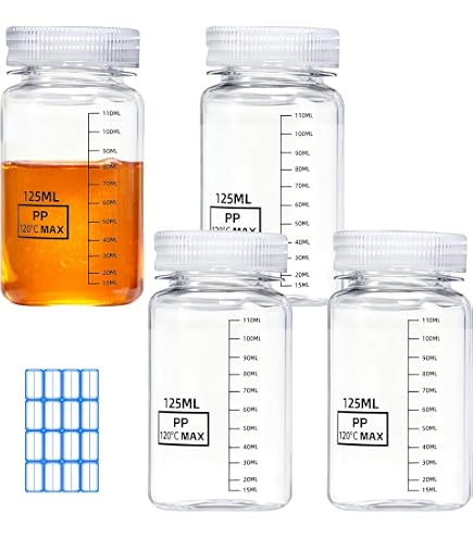 Lot De 2 Bouteilles Plastique Col Large 500 Ml Graduées - HDPE Résistant Chimie & Alimentaire, Anti-Fuite