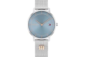 Tommy Hilfiger Tea klocka silver och turkos analog dam - rostfritt stål, turkos urtavla, kvartsurverk, vattentät upp till 3 ATM