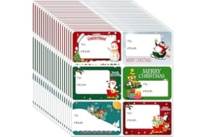 JXUANE Christmas Labels, 120 Pcs Christmas Stickers,Xmas Present Gift Stickers, Self-Adhesive Tags, Xmas Tags - Size 65 x 45mm Name Labels for Presents