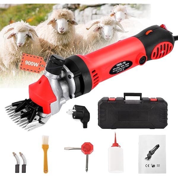 Tondeuse à Moutons Sans Fil 6 Vitesses - Avec 2 Batteries - Pour Moutons, Chèvres, Alpagas