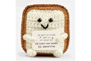 Giftota Pocket Hug - 30 Geburtstag Geschenk - Weihnachten Geschenke - Kreative Strickwolle Toast Puppe - Kleiner Glücksbringer & Mutmacher - Geschenke für Freundin, Männer, Frauen, Kollegen, Familie