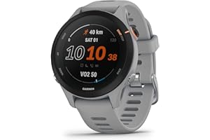Garmin Forerunner 255S Small Easy to Use Lightweight GPS Running Smartwatch, Advanced Training and Recovery Insights,Safety and Tracking Features included, Up to 12 days Battery Life, Powder Grey