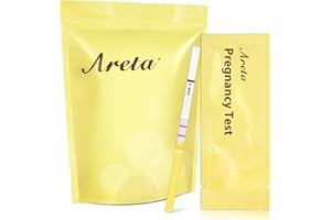 Areta 50 x Test di Gravidanza Precoce: Ultra Sensibile Test Gravidanza 10mIU/ml - Pregnancy Test Altamente Accurato per il Rilevamento Precoce della Gravidanza, 50 HCG Test