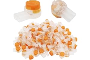 CTRICALVER Złącze telefoniczne, złącze UY2, pomarańczowe przezroczyste złącze przewodowe do telefonu, 2-portowe/2-rdzeniowe złącza kablowe (100 sztuk)