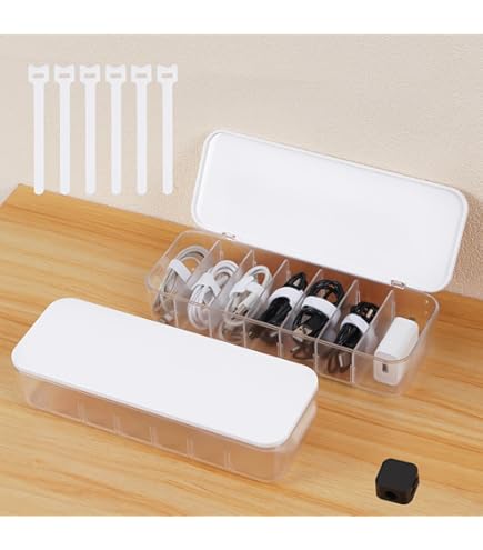 Otauoaea Set Da 2 Scatola Nascondi Cavi Elettrici Bambù - Scatola Portacavi Raccogli Cavi - Grande Scatola Cavi Per Organizzare Il Cablaggio Del Computer E I Cavi Allentati