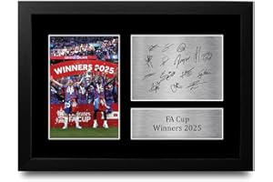 HWC Trading Crystal Palace FA Cup Winners 2025 Gifts Printed Signed Autograph Picture for Football Fans and Supporters - A4 Framed