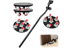 JREHUIG Zestaw kółek transportowych do mebli, podnośnik meblowy i hulajnoga do mebli, z 6 kółkami transportowymi, 4 rolki meblowe + 1 podnośnik towarowy, obracane o 360°, kółka transportowe do ciężkich mebli