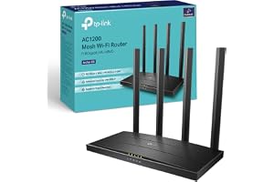 TP-Link AC1200 Gigabit WiFi-router Archer A6 - Dual Band MU-MIMO trådlös internetrouter, 4 x antenner, OneMesh- och AP-läge, täckning med lång räckvidd