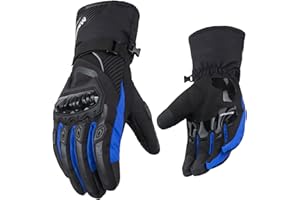 Msport Guantes de Moto de Invierno Térmicos 100% Impermeables – Guantes Protectores para Scooter, Esquí y Snowboard con Pantalla Táctil