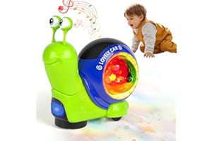 Aolso Musik Baby Krabbel Spielzeug, Lustige Schnecke Krabbel Spielzeug mit Lichter und Musik, Pädagogisches Spielzeug Baby, Tummy Time Toys für Kleinkinder für ab 3 Jahren Junge Mädchen (Schnecken)
