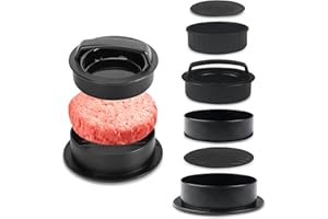 Ceisazira Presse à Hamburger Professionnel 3 en 1, Antiadhésive Presse à Burger avec Poignée en ABS,Moule Steak Haché pour Délicieux Hamburgers, Galettes, Cheeseburgers, Boulettes de Viande, Barbecue