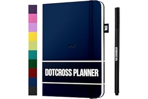 AGENDA A5 DOTCROSS (Pianificatore proiettile) di Scribbles That Matter - Half Bujo Half Planner - Aggiungi in modo creativo concentrazione, produttività e salute mentale nella tua vita - Grigio