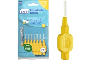 TePe Interdental Brush, Original, Yellow, 0.7mm/ISO 4, 8pcs, efficient Cleaning Between Teeth, Plaque Remover and Dental flos