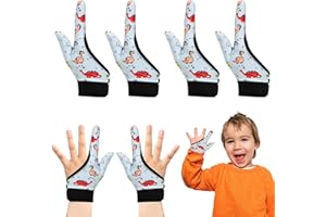ALNKDH 4 Pcs Thumb Sucking Guard Gloves,Kids Chewy Compression Glove,Kids Stop Thumb Sucking and Finger Biting for Ages 5-13 (Colorful Dinosaur#2)