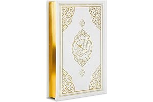 ihvan online, endast heliga koranen, termo läder inbunden, lättläst skript, QR-kod ljudstöd, islamisk present till Ramadan, Eid, Hajj och Umrah, vit, 15 x 23 cm