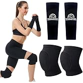 Hpbaggy Youth Kids Soccer Shin Guards 1 Pair Forearm Volleyball + 1 Pair Knee Pads for Volleyball