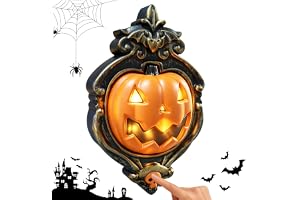 Halloween dörrklocka pumpa, pumpa dörrklocka med LED-ljus och läskiga ljud, halloween dekoration för ytterdörr trädgård fest, läskig halloween party rekvisita för barn vuxna