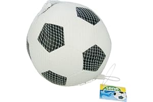 LENA- Soft Football Noir Blanc, env. 18 cm, Souple Bain, élastique, Mousse résistante, Balle de Jeu pour Enfants à partir de 12 Mois, 62178