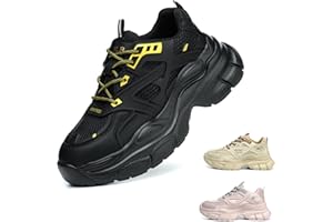 Gugifcto Chaussures de Sécurité Femmes Basket de Securite Respirante Confort Chaussures de Travail Embout Acier Légère Antidérapant 36-42 EU