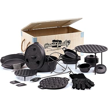 Plaque de grill en fonte BBQ 6 pieds 44 cm support pour four Hollandais camping