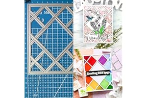 TINGZVEN Rectangle Diamond Frame Metal Die Cuts, Diamonds Cover Plate Rectangle Cutting Dies Cut Stencils DIY Scrapbooking Cards Decorative Embossing Paper Dies for Album Card Making Scrapbooking