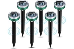 Jokresty Solar Mole Repellent 6 PCS,Solar Ultrasonic Mole Repellent,Sonic Mole Repeller Waterproof,Solar Powered Mole Repeller,Mole Control Voles,Gophers,Snakes,for Outdoor Lawn Garden