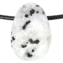 Budawi Moosachat Donut Anhänger 20mm Mit Schwarzem Lederband - Naturstein Schmuck Unikat